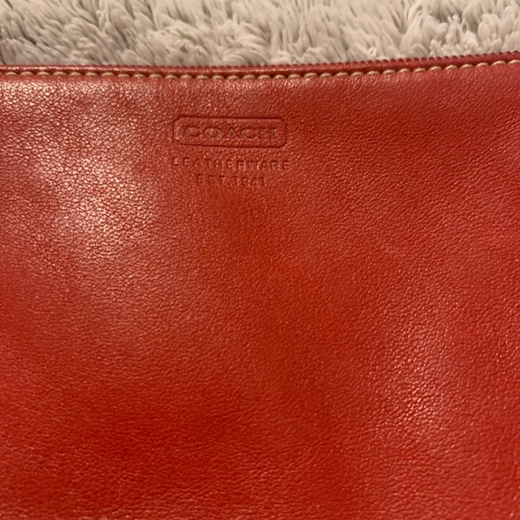 Red leather Coach Wristlet - Picture 3 of 3